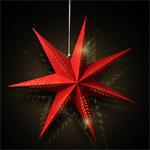 Solight LED vianočná hviezda červená, závesná, 60cm, 20x LED, 2x AA