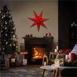 Solight LED vianočná hviezda červená, závesná, 60cm, 20x LED, 2x AA