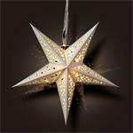 Solight LED vianočná hviezda strieborná, závesná, časovač, 40cm, 15x LED, 2x AA