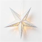 Solight LED vianočná hviezda strieborná, závesná, časovač, 40cm, 15x LED, 2x AA