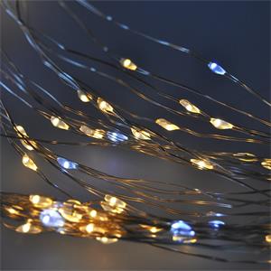 Solight LED vianočná záves okenná, strieborná, 300x mini LED, časovač, 8 funkcií, USB