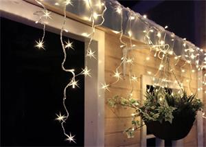 Solight LED vianočné záves, cencúle, 120 LED, 3m x 0,7m, prívod 6m, vonkajšie, teplé biele svetlo