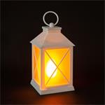 Solight LED vianočný lampáš biely, 20cm, časovač, 2x AA
