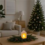 Solight LED vianočný lampáš biely, 20cm, časovač, 2x AA