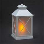 Solight LED vianočný lampáš biely, 20cm, časovač, 2x AA