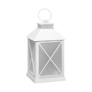 Solight LED vianočný lampáš biely, 20cm, časovač, 2x AA