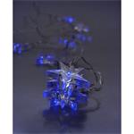 Solight LED vianočný reťaz, hviezdy, 1,5m, 10x LED, 2x AA, modré svetlo