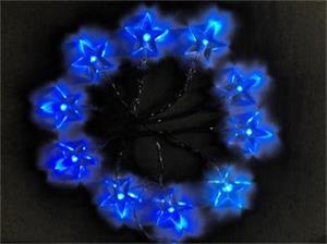 Solight LED vianočný reťaz, hviezdy, 1,5m, 10x LED, 2x AA, modré svetlo