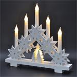 Solight LED vianočný svietnik s hviezdami, 30cm, 5x LED, 2x AA