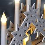 Solight LED vianočný svietnik s hviezdami, 30cm, 5x LED, 2x AA