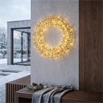 Solight LED vianočný veniec 3D, 150 LED, 50cm, IP44, teplá biela, časovač