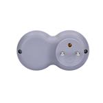 Solight P104, rozbočovač, 2x 10A, biely-sivý