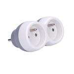 Solight P104, rozbočovač, 2x 10A, biely-sivý