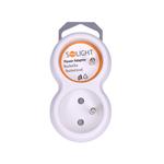 Solight P104, rozbočovač, 2x 10A, biely-sivý