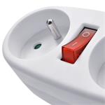 Solight P107, rozbočovač, 2 x 10A, biely, vypínač