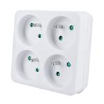Solight P108, rozbočovač, 4 x 10A, biely