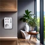 Solight P109C, rozbočovač, 1x 16A + 2x 2,5A, 2xUSB A+C, biely, vypínač
