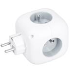 Solight P110C, rozbočka kocka, 3x 16A + USB A+C, biela, vypínač
