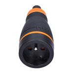 Solight P68, zásuvka do vlhka, priama, IP40, čierna-oranžová