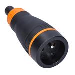 Solight P68, zásuvka do vlhka, priama, IP40, čierna-oranžová