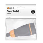 Solight P68, zásuvka do vlhka, priama, IP40, čierna-oranžová