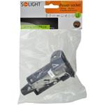 Solight P79, zásuvka gumová do vlhka a prachu, priama, IP65, čierna