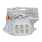 Solight P81 rozbočka, roztrojka 230V biela
