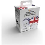 Solight PA03UKPD20, cestovný adaptér s USB A+C 20W PD do Veľkej Británie, typ G