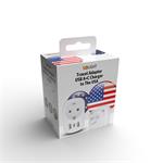Solight PA03USA, cestovný adaptér USA USB A+C pre použitie v Spojených štátoch, typ B