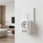 Solight PA03USAPD20, cestovný adaptér s USB A+C 20W PD do Spojených štátov, typ B