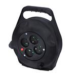 Solight PB21, predlžovací kábel 230V 4x zásuvka 10,0m na navíjacom bubne čierny