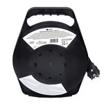 Solight PB21, predlžovací kábel 230V 4x zásuvka 10,0m na navíjacom bubne čierny