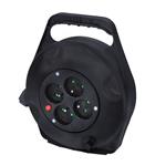 Solight PB21, predlžovací kábel 230V 4x zásuvka 10,0m na navíjacom bubne čierny