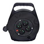 Solight PB21, predlžovací kábel 230V 4x zásuvka 10,0m na navíjacom bubne čierny