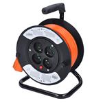 Solight PB23O, predlžovací kábel 230V 4x zásuvka 15,0m na navíjacom bubne oranžový