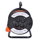 Solight PB23O, predlžovací kábel 230V 4x zásuvka 15,0m na navíjacom bubne oranžový