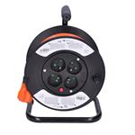 Solight PB23O, predlžovací kábel 230V 4x zásuvka 15,0m na navíjacom bubne oranžový