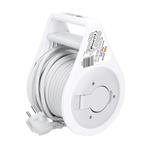 Solight PB25B, predlžovací prívod na bubne 10m, 3 zásuvky, sivý kábel, 3x 1,0mm2
