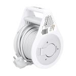 Solight PB25C, predlžovací prívod na bubne 10m, USB A+C, 2 zásuvky, sivý kábel, 3x 1,0mm2