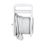 Solight PB25C, predlžovací prívod na bubne 10m, USB A+C, 2 zásuvky, sivý kábel, 3x 1,0mm2