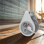 Solight PB25C, predlžovací prívod na bubne 10m, USB A+C, 2 zásuvky, sivý kábel, 3x 1,0mm2