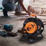 Solight PB30, predlžovací prívod - na bubne, vonkajší, 1 zásuvka, čierny, gumový kábel, 25m