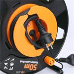 Solight PB31, predlžovací prívod - na bubne, vonkajší, 1 zásuvka, gumový kábel, 50m