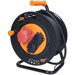 Solight PB40, predlžovací prívod - na bubne, zásuvky 400V + 230V, 25m kábel guma-neopren 5x1,5mm2, IP44