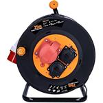 Solight PB40, predlžovací prívod - na bubne, zásuvky 400V + 230V, 25m kábel guma-neopren 5x1,5mm2, IP44