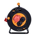 Solight PB40, predlžovací prívod - na bubne, zásuvky 400V + 230V, 25m kábel guma-neopren 5x1,5mm2, IP44