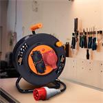 Solight PB40, predlžovací prívod - na bubne, zásuvky 400V + 230V, 25m kábel guma-neopren 5x1,5mm2, IP44