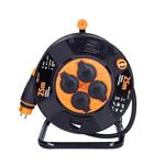 Solight PB41, predlžovací prívod na bubne, 4 zásuvky, 25m, neopren, 3x 2,5mm2, IP44