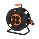 Solight PB41, predlžovací prívod na bubne, 4 zásuvky, 25m, neopren, 3x 2,5mm2, IP44