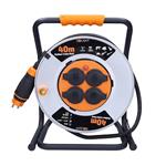 Solight PB43, predlžovací prívod na bubne, 4 zásuvky, 40m, guma H07RN-F, 3x 2,5mm2, IP44